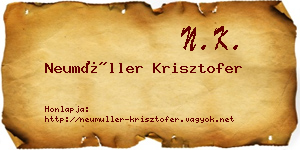 Neumüller Krisztofer névjegykártya