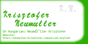 krisztofer neumuller business card